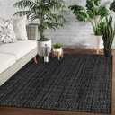 Seavish 4X6 Area Rug, Washable Kitchen Rug, Black and White Striped Outdoor Rug, Modern Cotton Woven Rugs, Farmhouse Decor Reversible Laundry Room Mat Small Accent Throw Rugs Front Porch Patio Mat