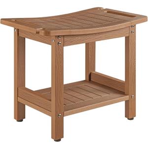 Heavy Duty Shower Stools, Shower Benches for Inside Shower to sit on,Poly Lumber Plastic Shower Bench Waterproof, Sturdy Wide Shower Stools for 500 LB (Brown)