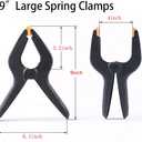 ONDY 2 Pack Of 9 Large Spring Clamps Heavy Duty Nylon Muslin Woodworking Clamps Photo Studio Backdrops Backgrounds Clamps Set, the Jaws Have a Maximum Opening of 4"