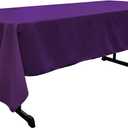 LA Linen Polyester Poplin Washable Rectangular Tablecloth, Stain and Wrinkle Resistant Table Cover 60x120, Fabric Table Cloth for Dinning, Kitchen, Party, Holiday 60 by 120-Inch, Purple