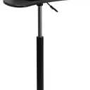 Flash Furniture Eve Sit to Stand Mobile Laptop Desk/Speaker's Lectern with Wheels, Modern Height-Adjustable Portable Standing Computer Desk, Black, Set of 1