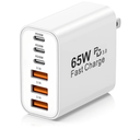 USB C Charger Block,65W 6-Port USBC Charging Block,Wall Charger iPhone Charger Fast Charging,Multiport Type C PD+QC Power Plug for All iPhone 17 16 15 iPad Samsung S23 S24 iWatch Pixel Series (White)