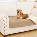 Smiry Waterproof Dog Bed Cover Pet Blanket, Soft Washable Dog Blanket for Furniture Bed Couch Sofa Reversible, Checkered (30"x53", Camel/Beige)