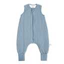 Rayon Made from Bamboo Toddler Sleep Sack with Feet 12-24 Months 1.0 Tog Breathable Sleep Sack 1t-2t Ultra Soft Baby Wearable Blanket with Legs Unisex Sleeping Bag with 2-Way Zipper (Glacier)