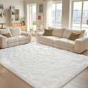 BENRON Plush Rugs for Bedroom 3 x 5 Cream White Fluffy Rug, Soft Throw Rugs for Kids Teens Dorm, Small Fuzzy Rug for Hallway Kitchen Room Decor Photo Prop, Washable