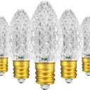 UL Listed Box of 25 C7 Led Replacement Bulbs,2 SMD LEDs in Each C7 Dimmable Lights Bulb for Outdoor String Lights,Full Waterproof and Break Resistant (Sun Warm White)