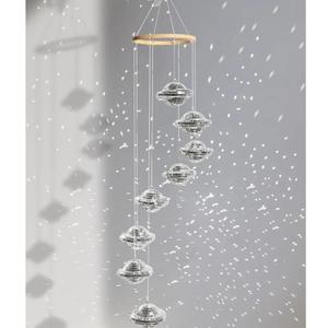 AceList Hanging Disco Ball Sun Catcher Mobile,35 inch Planet-Inspired Mirror Ball Spiral for Sparkle Decor, Handmade Light Reflecting Ornament for Window, Boho Home, Porch Gift