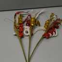 3Pcs Christmas Sequin Curly Picks, 16-inch Artificial Glitter Curly Twigs Sprays Decorative Stem Xmas Tree Topper Ornaments for Christmas Decoration Vase Filler Home Office Decor (Red White, Gold)