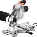 VEVOR Compound Miter Saw, 10-Inch Blade, 15 Amp Motor, 60-Tooth, Corded Single Bevel 0-45, LED Precision Alignment, Angle Adjustable, Lightweight Cast Aluminum Base, for Wood, Composite Decking