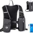 Lightweight Running Vest for Women Men, Adjustable Chest Straps Running Hydration Vest with 1.5L Water Bladder for Hiking Trail Running Cycling Race Marathon