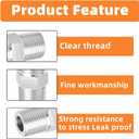 GASHER 4PCS 304 Stainless Steel Pipe Fitting, Hex Nipple Hex Coupling, 1/4" x 1/4" NPT Male Thread Pipe, 1/4Inch x 1/4Inch NPT Female Thread Pipe