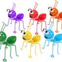 Sratte Metal Garden Decor Owl Ant Yard Art Wall Decor Outdoor Indoor Colorful Hanging 3D Fence Tree Decoration Cute Wall Sculpture for Home Garden Patio Porch Bedroom Kitchen(Ant, 6 Pcs)