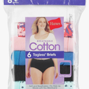 Hanes Women's High-Waisted Brief Panties, 6-Pack, Moisture-Wicking Cotton Brief Underwear, XL