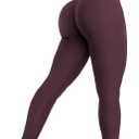 YEOREO Amplify Leggings for Women Seamless Scrunch Leggings Butt Lifting Gym High Waisted Athletic Leggings (X-Large, Black Cherry Marl)