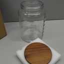 kitchentoolz Extra Large Mason Jar - 1 Gallon Glass Wide Mouth Jar with Airtight Wooden Lid, Food Storage Container with Measurement Markings For Kitchen Pantry, Pickling, Cookies, Flour & Sugar