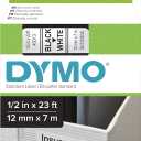 DYMO D1 Labels 1/2-Inch x 23-Foot Roll Black Print on White Self-Adhesive For LabelManager Label Makers