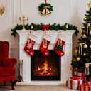 36 Pcs Velvet Bows for Christmas Tree - 5 x 7 in Velvet Ornaments for Christmas Tree Bows, Wreath, Garland, Stocking, Gift - Vintage Christmas Decor Decoration (Khaki)