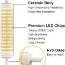 118mm R7S LED Bulb 15W,100W 150W T3 Halogen Equivalent,1500 Lumen,Dimmable J Type Linear Double Ended Flood Light, 4000K Natural White, 120V, 2-Pack