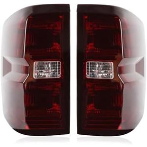 LOVELYNOV Tail Lights Compatible with 2014-2019 Chevy Silverado 1500 2500 3500 Halogen Type Smoked Red Brake Rear Lamp Taillights
