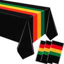 Kinlop 3 Pcs Juneteenth Tablecloth 108 x 51 Inch Kente Table Covers Plastic Disposable Table Clothes for African American Independence Celebrate Freedom Black History Kwanzaa Party Supplies (Classic)