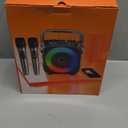 Karaoke Machine, Portable Bluetooth Speaker with 2 Wireless Microphones for Adults & Kids with Lights, Karaoke Microphone with PA System Supports USB/TF/FM/AUX for Home Party Home System Packages