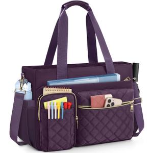 SDYSM Teacher Tote Bag 15.6 inch Laptop Bag Work Bags for Women Nurse Tote Professional Computer Messenger Shoulder Bags Laptop Briefcase for Office, College, Nursing, Purple