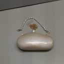 Huralona Acrylic Evening Clutch Purses for Women Shell Handbag Chic Clutch Bag With Baroque Irregular Pearl Chain Strap