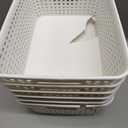 Plastic Storage Baskets Set of 6 Sturdy Pantry Organizers and Storage Bins Storage Container for Shelves, Countertops, Desktops, Cabinets, Bedrooms,White