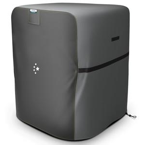 LIBZAKI Air Conditioner Cover Waterproof 600D Heavy Duty for Outside Units-Durable AC Cover Universal Sizes Square Fits up to 24” x 24” x 30”inches-Gray/Black