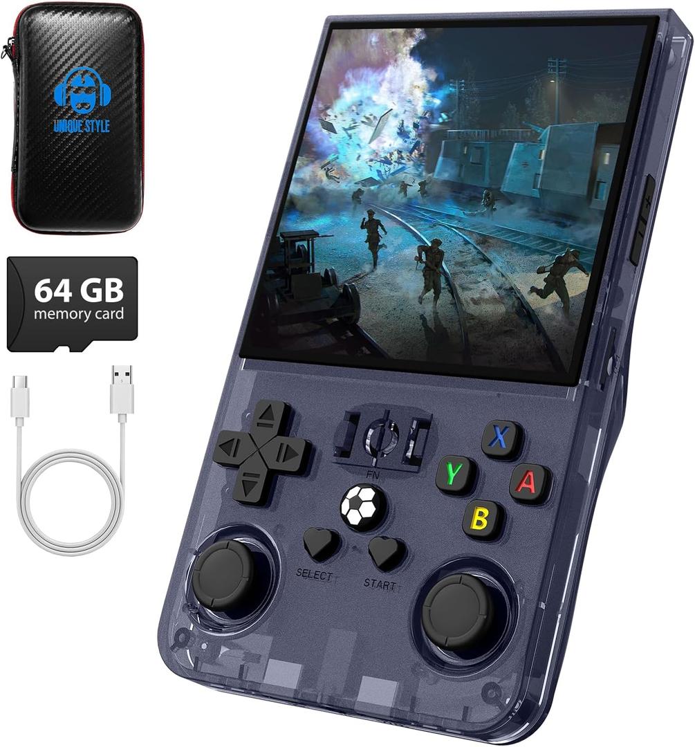 R36MAX Retro Handheld Game Console,4.0 Inch IPS Screen Retro Gaming Console,30+ Simulators Video Game Console-Graphite