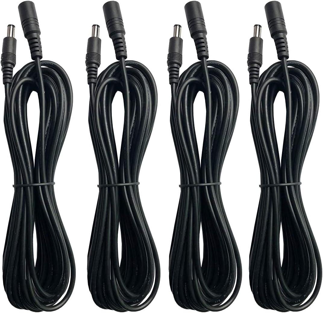 4 Pack Power Extension Cable 6.5FT (2M), 5.5mm x 2.1mm dc 12v Power Supply Adapter Extension Cord Male to Female Plug Cable for Security Cameras etc