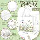 Kacctyen 24 Pcs Gift Bags for Party Favor Clear Goodie Bags with Handle 7.87 x 7.87 x 3.15 Return Gift Wrap Totes for Guests Treat Candy Wrapping(Vintage Wildflowers)