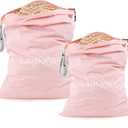 WiseBoy 2-Pack Travel Laundry Bags | Washable Wet Dry Bags for Gym | Odor-Resistant Dirty Clothes Organizer | Waterproof Swimsuit & Workout Gear Pouch with Heavy-Duty Zipper