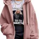 PRETTYGARDEN Women's 2025 Fall Oversized Hoodies Sweatshirt Long Sleeve Zip Up Pockets Loose Fit Y2K Winter Jackets Coat M