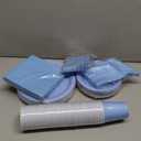 250Pcs Light Blue Paper Plates and Napkins Supplies Include 9Paper Party Plates, 7Dessert Plate Cups Napkins Forks for Baby Shower, Wedding, Birthday, Serves 50