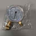 MEANLIN MEASURE 0~10Psi Stainless Steel 1/4" NPT 2.5" FACE DIAL Liquid Filled Pressure Gauge WOG Water Oil Air Lower Mount, with 1/2" NPT and 3/8" NPT Hex Bushing