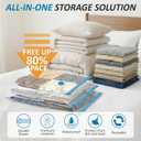 Cozy Essential Vacuum Storage Bags, 80% Compression Vacuum Seal Space Saver Plastic Packaging Bags for Clothes, Blankets, Pillow, Bedding, Comforters, Sealer Clothing Storage,20 Combo