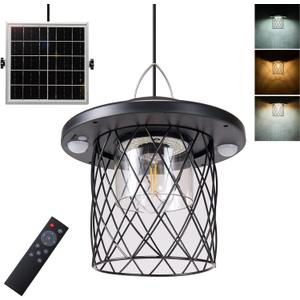 HULPPRE 3000lm Solar Shed Light,Daytime or Night,Classic Metal Solar Lights Indoor&Outdoor with E27 Bulb,Cool or Warm White,5 Modes Barn,Chicken Coop Light,Pendant Lamp for Patio,Garden,Yard,Gazebo