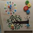Foldable Wooden Playpen for Babies and Toddlers, 63x63x24 Inch