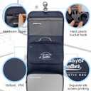 Hanging toiletry bag for men - large functional hanging travel toiletry bag with detachable wet/dry compartments. mens hanging toiletry travel bag (dark blue)