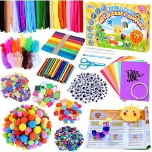 Zefy 3200+ Pcs Arts and Crafts Supplies for Kids, All in One Craft Kits with 12 Crafts Design, DIY School Supplies Kit Craft Box Easter Gifts for Girls Boys Ages 4-12
