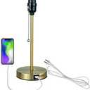 STGLIGHTING DIY Table Lamp Lampholder with USB Port USB Bedside Lamp, Suitable for Nightstand Lamp or Bedside Lamp Grace Modern Desk Lamp with Pull Chain Portable for Yoga Room Show Window