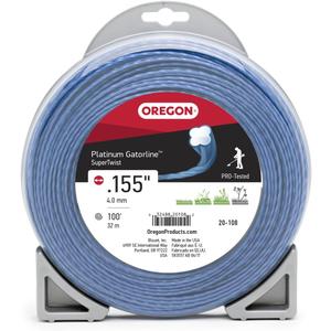 Oregon 20-108 Platinum Gatorline Supertwist Trimmer Line .155-Inch by 100-Foot, Grey/Black Oregon 20-108 Platinum Gatorline Supertwist Trimmer Line .155-Inch by 100-Foot, Grey/Black