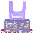 Baby Diaper Bag Disposable (300 ct.) Fresh Baby Powder Scented Easy Tie Handles Scented Diaper Sacks Disposable Dog Poop Waste Bags Cat Litter Clump & Poop Bags Sanitary Pad Waste Bags (300 Bags) (Orchid)