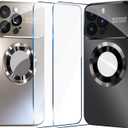 2 Pack Magnetic for iPhone 16 Pro Max Case,Shockproof Anti-Scratch 16 Pro Phone Cover for Women Men ,Built-in Camera Lens Protector Compatible with MagSafe,with 2 pack Tempered Glass Screen Protector