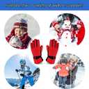 SATINIOR 6 Pairs Winter Gloves Kids Waterproof Ski Gloves Snow Warm Full Finger Snowboard Unisex Gloves for Cold Weather Boys (7-12 Years, Simple Colors)