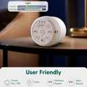 Babelio Pocket Glow White Noise Sound Machine - Upgraded 9 Color Night Lights, 20 Non-Looping Sounds, Timer & Memory Function, Portable for Adults & Babies, White