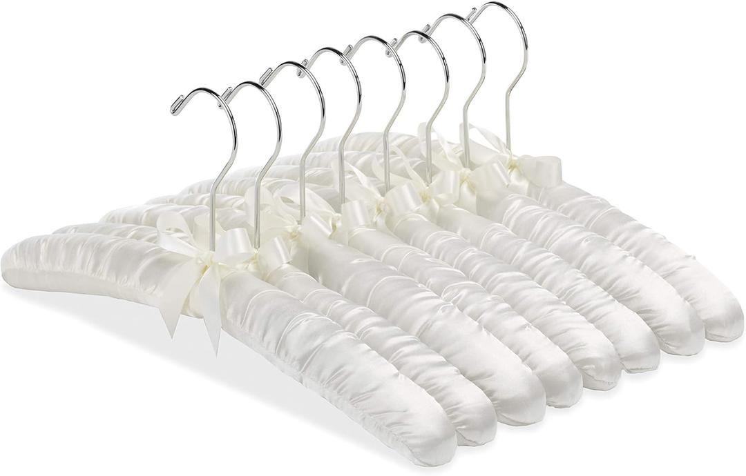 Whitmor 8PK Sat Blouse Hanger, 8 Count, Bone (Ste of 8)