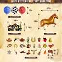 2 x Birthday Party Decorations - Western Cowboy Birthday Party Decorations 53Pcs, Included Western Theme Banner Cake Toppers 12'' Latex Balloon Swirls Decor Horse Foil Balloon for Wild West Party
