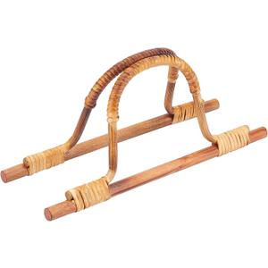 PH PandaHall 2pcs Bag Handles Replacement, Wood Purse Handle D Shape Handle Replacements Handbag Handles for Handmade Beach Bag Handbags Purse Handles Macrame Market Bags, 11 Inch